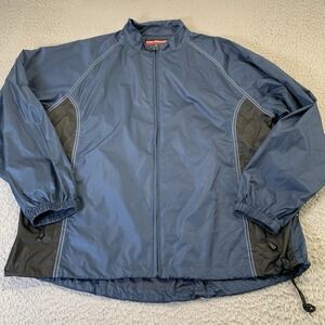 Sun‎ Mountain Windbreaker Jacket Mens XL Full Zip Golf Performance Blue Vented